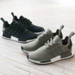 A Quinceanera theme image showcasing three pairs of adidas NMD walking shoes