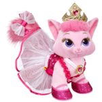 A Quinceanera-themed Build-A-Bear, a pink stuffed animal with a tiara on its head