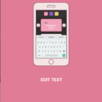 A feature phone mobile device, a cell phone sitting on top of a pink background, suitable for Quinceanera.