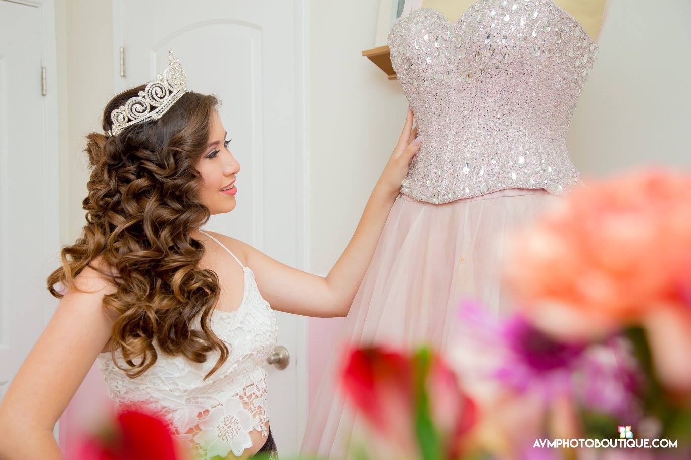 vestido de quinceañera rosa