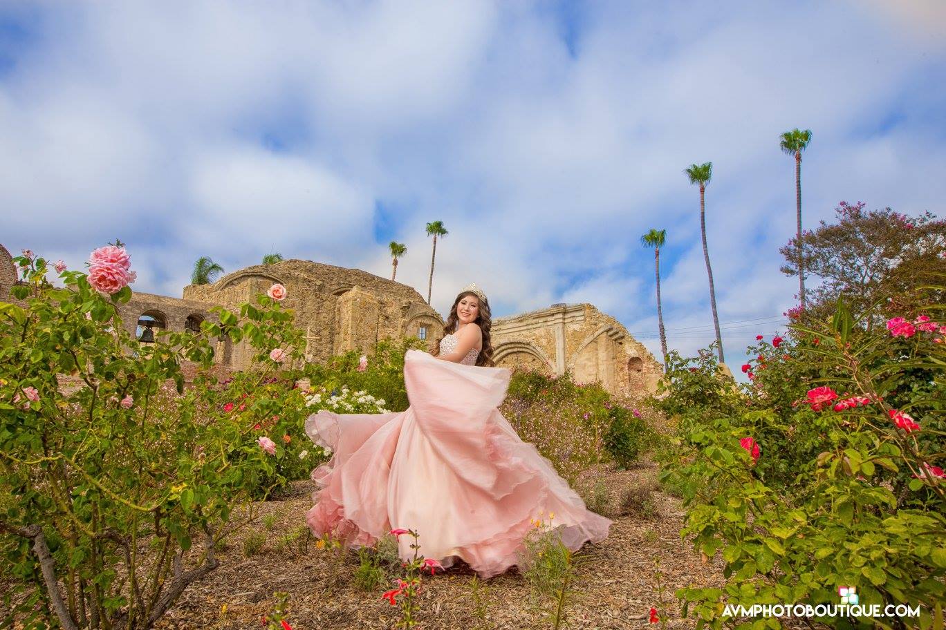 vestido rosa de quinceañera