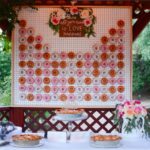 A Quinceanera pattern featuring a table with pies and pie pans on it