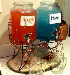 A Quinceanera-themed image depicting a couple of jars on a table, perfect for Dungeons & Dragons party ideas.