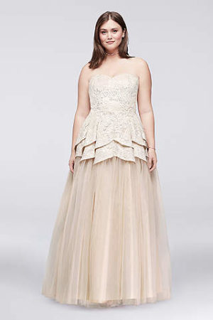 Quinceanera gown, a woman in a dress with a long skirt