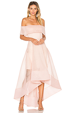 Quinceanera: A woman in a pink Bronx and Banco tulip dress posing for a picture