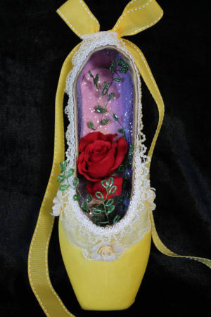 decorated pointe shoes beauty and the beast themed Pointe shoe