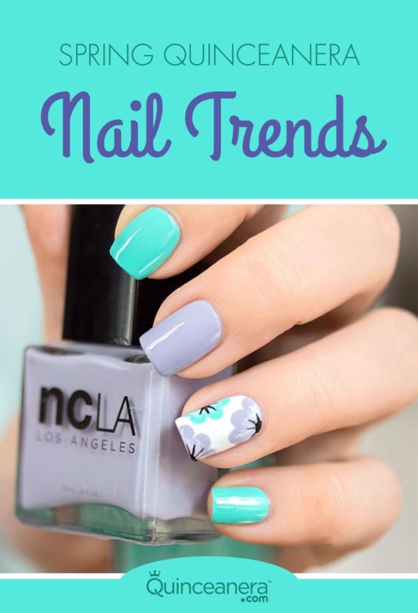 spring quinceanera nail trends