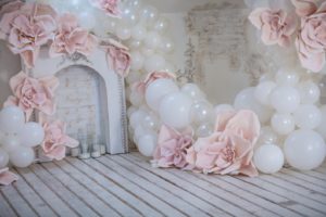paper flower and balloon backdrop Balloon