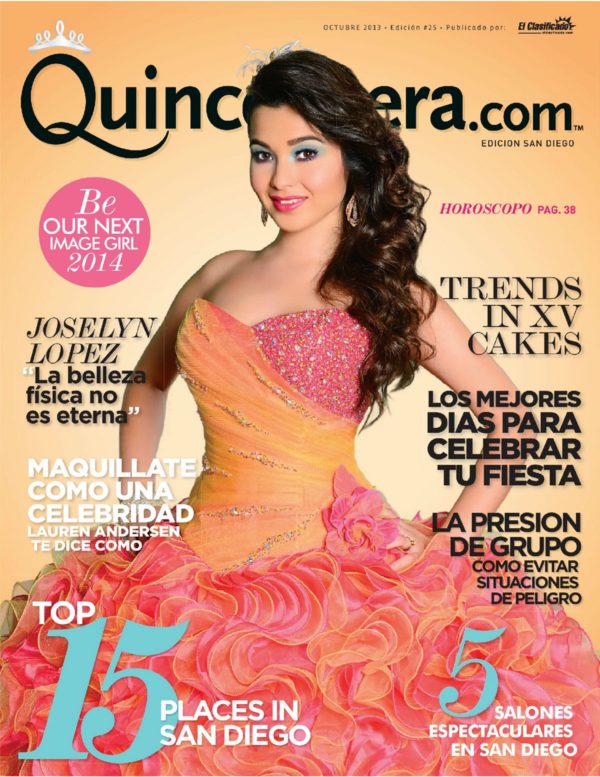 Joselyn Lopez featured in Quinceanera.com Magazine, October 2013