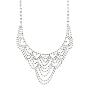Quinceanera: A diamond necklace on a white background