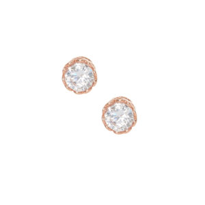 Quinceanera: A pair of rose gold and diamond earrings