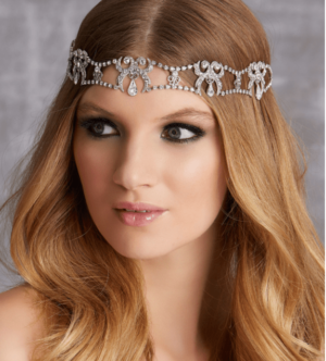 A Quinceanera girl with long hair wearing a fashionable accessory