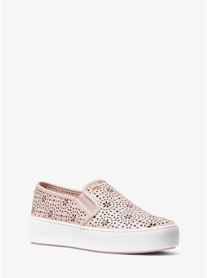 A Quinceanera shoe, a women's slip on sneaker with polka dots and walking style