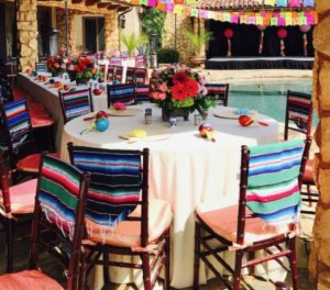 Quinceanera table, a table set up for a Mexican themed party