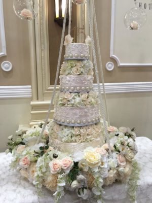 Quinceanera cake, a three tiered Quinceanera cake on a table