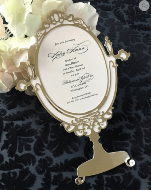 Quinceanera invitation, a picture of a Quinceanera invitation on a table