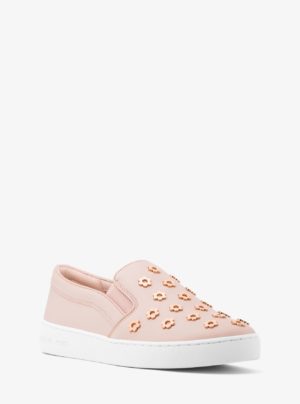 A pink slip on sneaker and walking shoe trainer for a Quinceanera.
