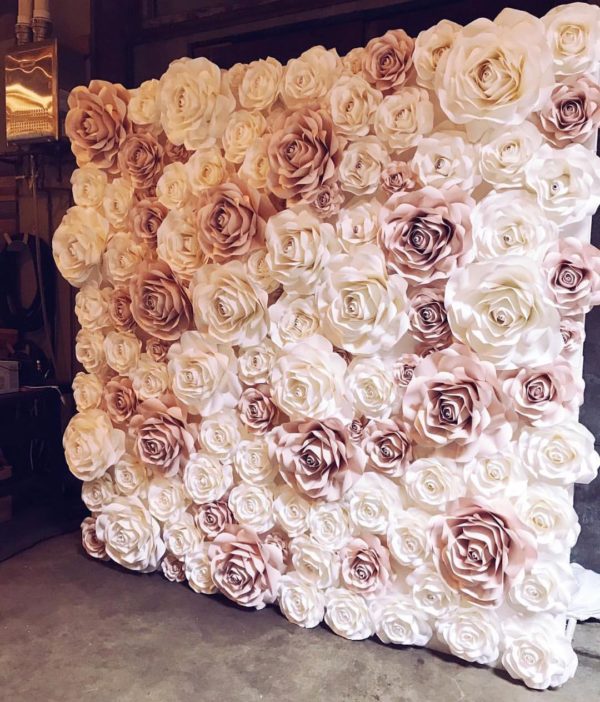 Quinceanera flower wall - A large flower wall made out of paper flowers