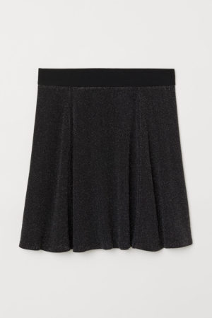 A black skirt with a pleated design, perfect for a Quinceanera