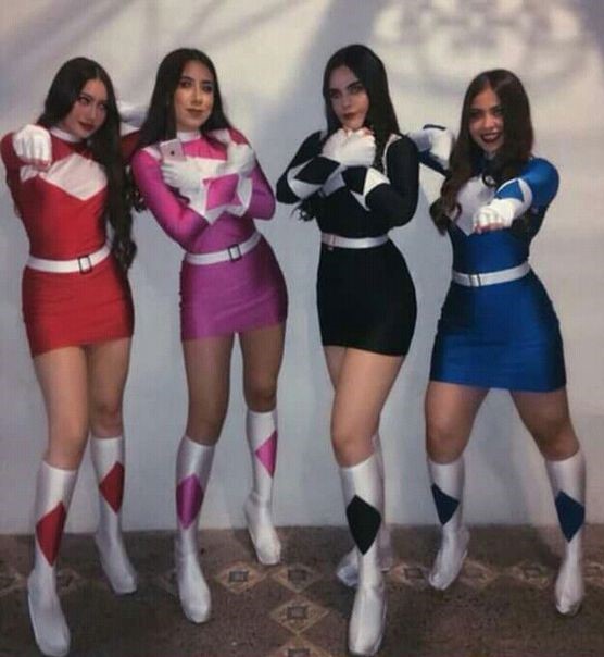 Quinceanera photo of women dressed as Mighty Morphin Power Rangers