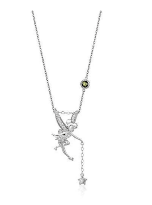 Zales-Diamond-Necklace-Tinkerbell-bowing-to-shooting-star-made-of-sterling-silver