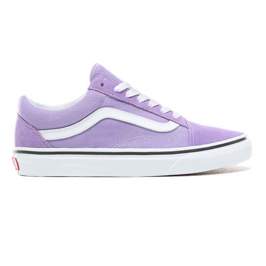 A purple and white skateboard shoe for Quinceanera, on a white background