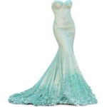 Quinceanera: a woman in a blue and white National Martyrs' Monument Wedding Dress