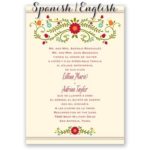 Quinceanera Invitation, a Spanish invitation with a floral border