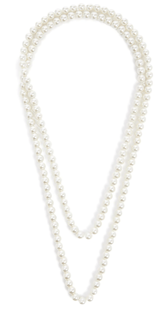 A white pearl necklace with a heart charm at the Rahmi M. Koc Museum.