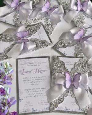 butterfly invite quince Wedding Invitation