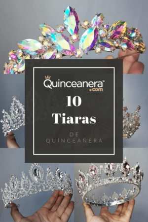 A person holding a tiara in their hands, wearing jewellery for a Quinceañera celebration.