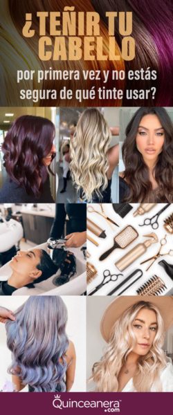 A collage of pictures showcasing different types of hair styles for Quinceanera girls